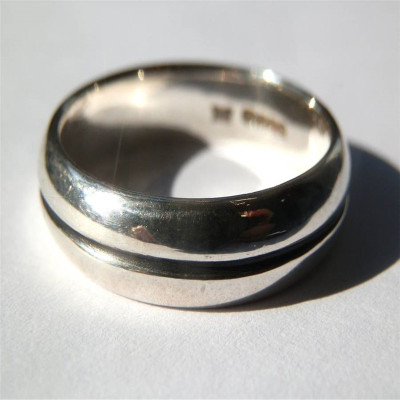 Mens Silver Oxidized Band Ring - Name My Jewellery
