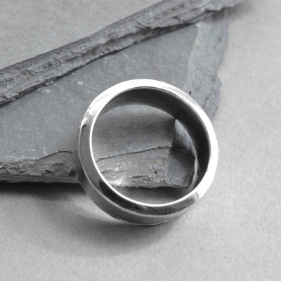 Meteorite Inlaid Silver Ring - Name My Jewellery