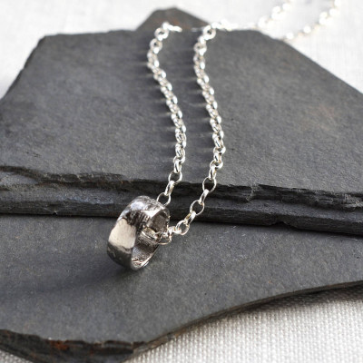 Meteorite Ring Necklace - Name My Jewellery