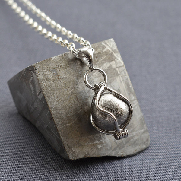Meteorite Spinning Orb Necklace - Name My Jewellery