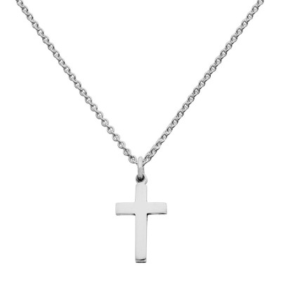 Mini Silver Cross Charm Necklace - Name My Jewellery