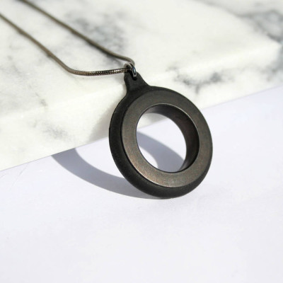 Noah Circle Stainless Steel And Silicone Pendant - Name My Jewellery