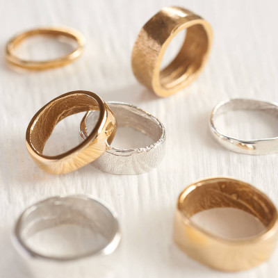 18ct White Gold Bespoke Fingerprint Ring - Name My Jewellery