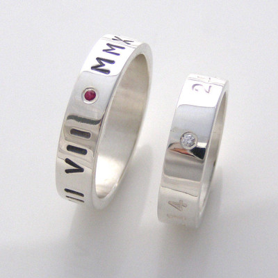 Silver Personalised Ring For Couple - Name My Jewellery