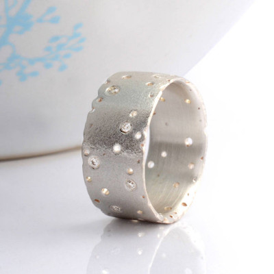 Patterned Silver Band - Name My Jewellery