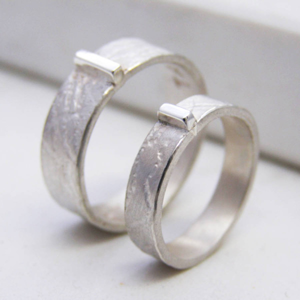 Personalised Contemporary His And Hers Rings - Name My Jewellery