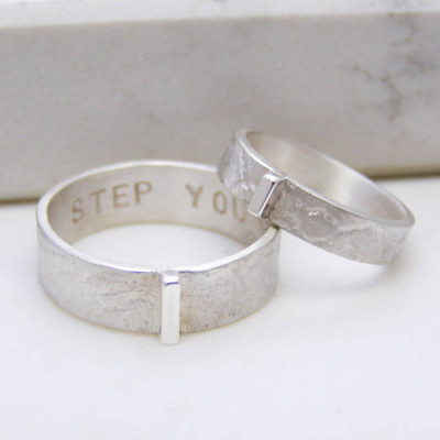 Personalised Contemporary His And Hers Rings - Name My Jewellery