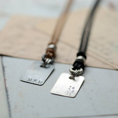 Personalised Corded Dog Tag Necklace - Name My Jewellery