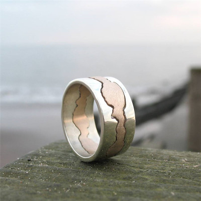 Personalised Double Coastline Ring - Name My Jewellery
