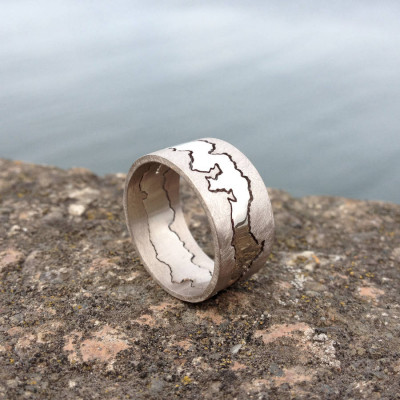 Personalised Double Coastline Ring - Name My Jewellery