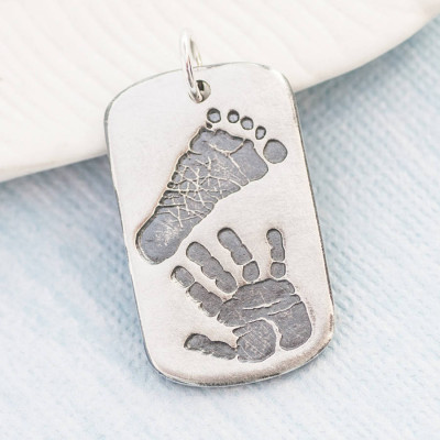 Personalised Handprint Footprint Dog Tag - Name My Jewellery