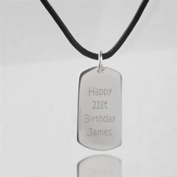 Personalised Message Dog Tag Necklace - Name My Jewellery