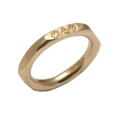 Personalised Hexagonal 18ct Gold Ring - Name My Jewellery