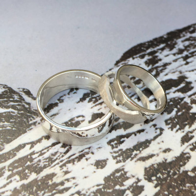 Personalised Mountain Landscape Skyline Ring - Name My Jewellery