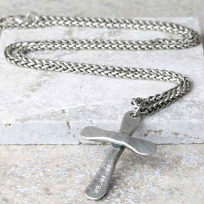 Personalised Mens Antique Cross Necklace - Name My Jewellery