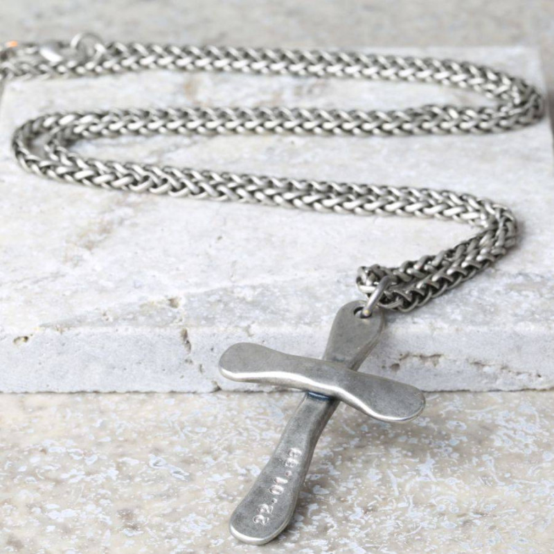 Personalised 9ct Solid Yellow or White Gold Cross Pendant Necklace