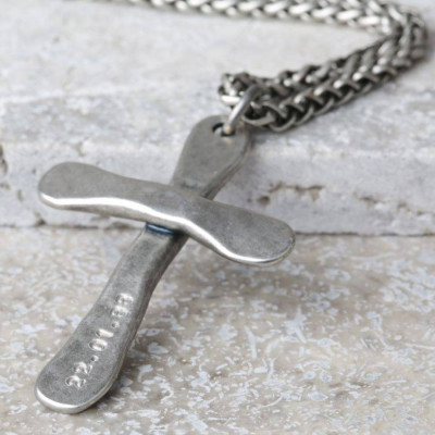 Personalised Mens Antique Cross Necklace - Name My Jewellery