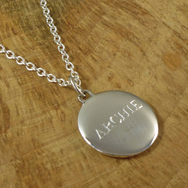 Personalised Mens Silver Pebble Necklace - Name My Jewellery