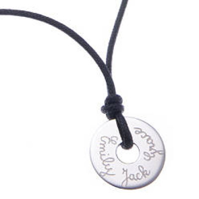 Personalised Mens Sterling Silver Open Disc Necklace - Name My Jewellery