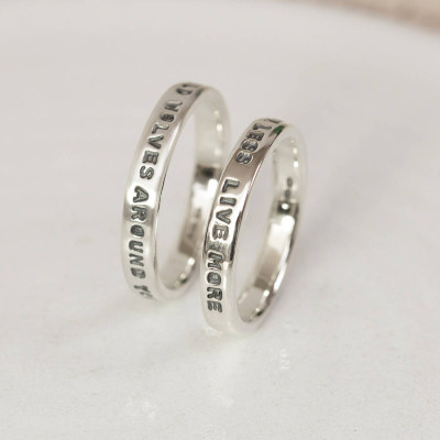 Personalised Silver Message Ring - Name My Jewellery