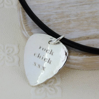 Personalised Silver And Copper Guitar Pick - Name My Jewellery