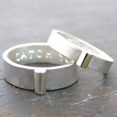 Personalised Silver And Gold His And Hers Rings - Name My Jewellery