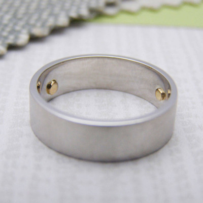 Personalised Silver And Gold Rivet Rings - Name My Jewellery