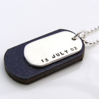 Personalised Silver And Wood Dog Tags - Name My Jewellery