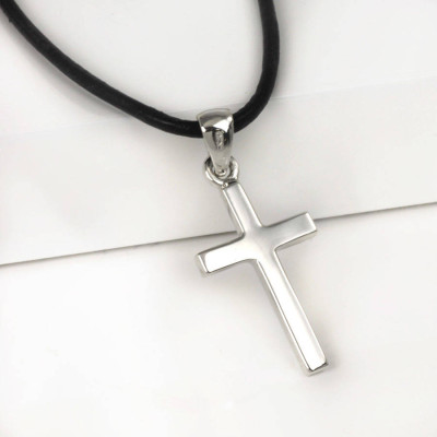 Personalised Silver Cross Necklace - Name My Jewellery