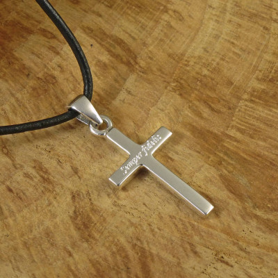 Personalised Silver Cross Necklace - Name My Jewellery