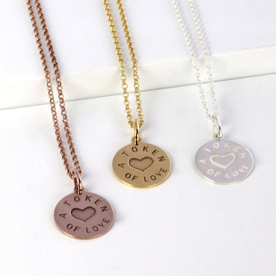 Personalised Silver And Gold Love Token Pendant - Name My Jewellery