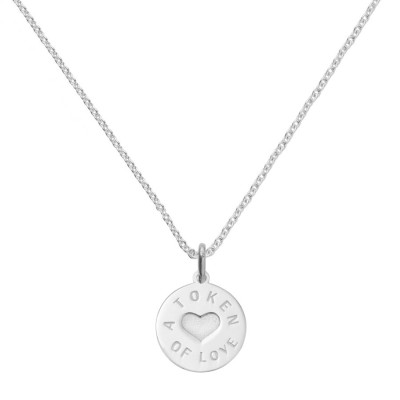 Personalised Silver And Gold Love Token Pendant - Name My Jewellery