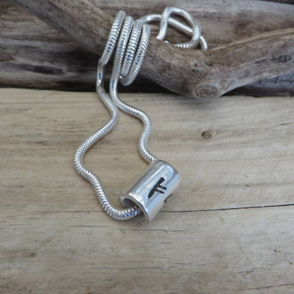Personalised Silver Rune Thong Necklace - Name My Jewellery