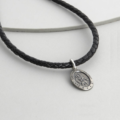 Personalised Sterling Silver St Christopher Necklet - Name My Jewellery