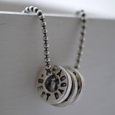 Personalised Silver Washer Necklace - Name My Jewellery