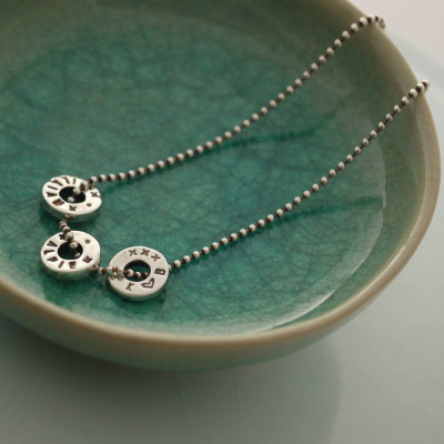 Personalised Silver Washer Necklace - Name My Jewellery