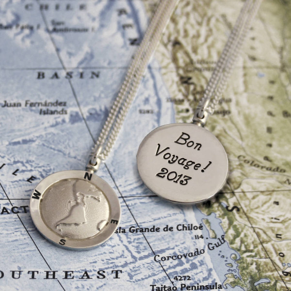 Personalised Globe Travel Necklace - Name My Jewellery