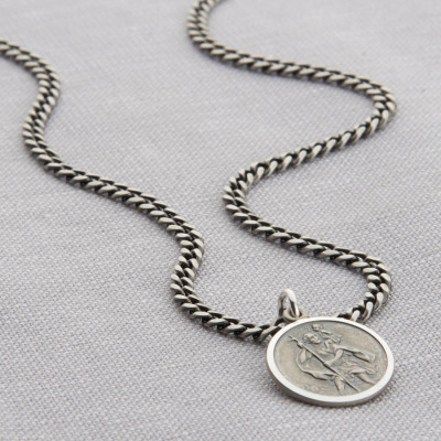 Personalised Sterling Silver St Christopher Necklace - Name My Jewellery