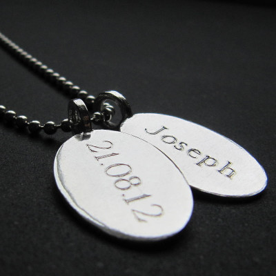 Silver Tag amp Ball Chain Necklace - Name My Jewellery