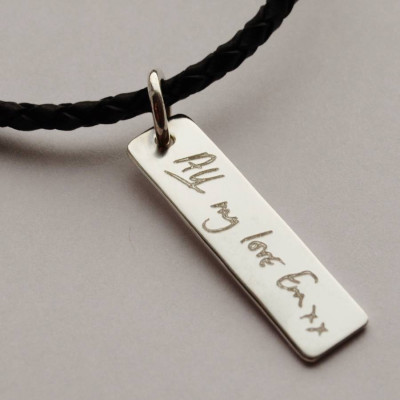 Personalised Your Handwriting Leather Necklace - Name My Jewellery