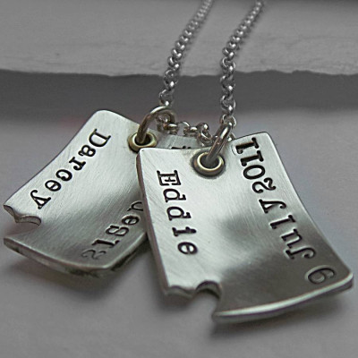 Piece Of My Heart Curved Dog Tags - Name My Jewellery