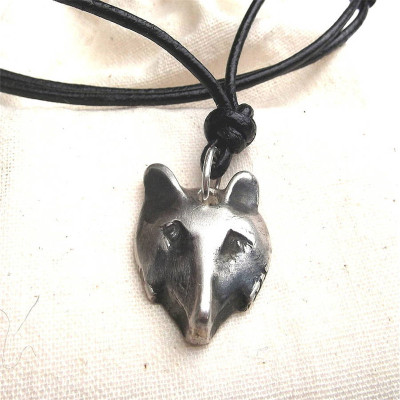 Solid Silver Fox Head Necklace - Name My Jewellery