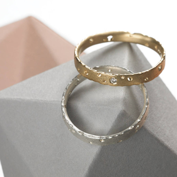 Precious 18ct Gold Ring Set With Diamonds - Name My Jewellery