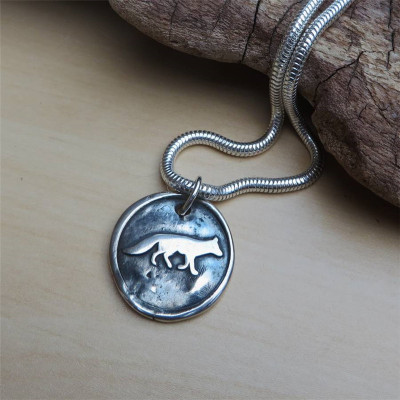 Running Fox Silver Seal - Name My Jewellery