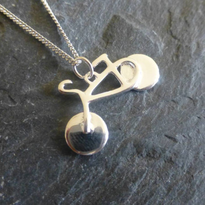 Silver Bicycle Pendant And Chain - Name My Jewellery