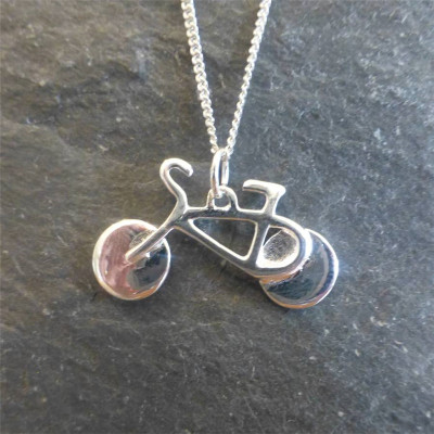 Silver Bicycle Pendant And Chain - Name My Jewellery
