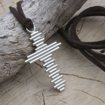 Large Silver Cross Necklace - Name My Jewellery