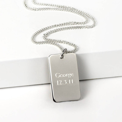 Silver Dog Tag Necklace - Name My Jewellery