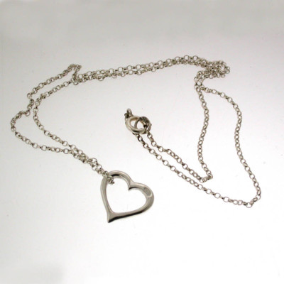 Valentines Silver Heart Necklace - Name My Jewellery