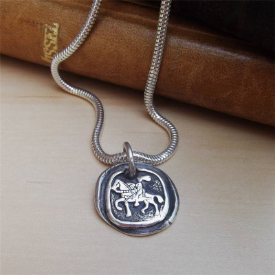 Silver Knight Pendant - Name My Jewellery